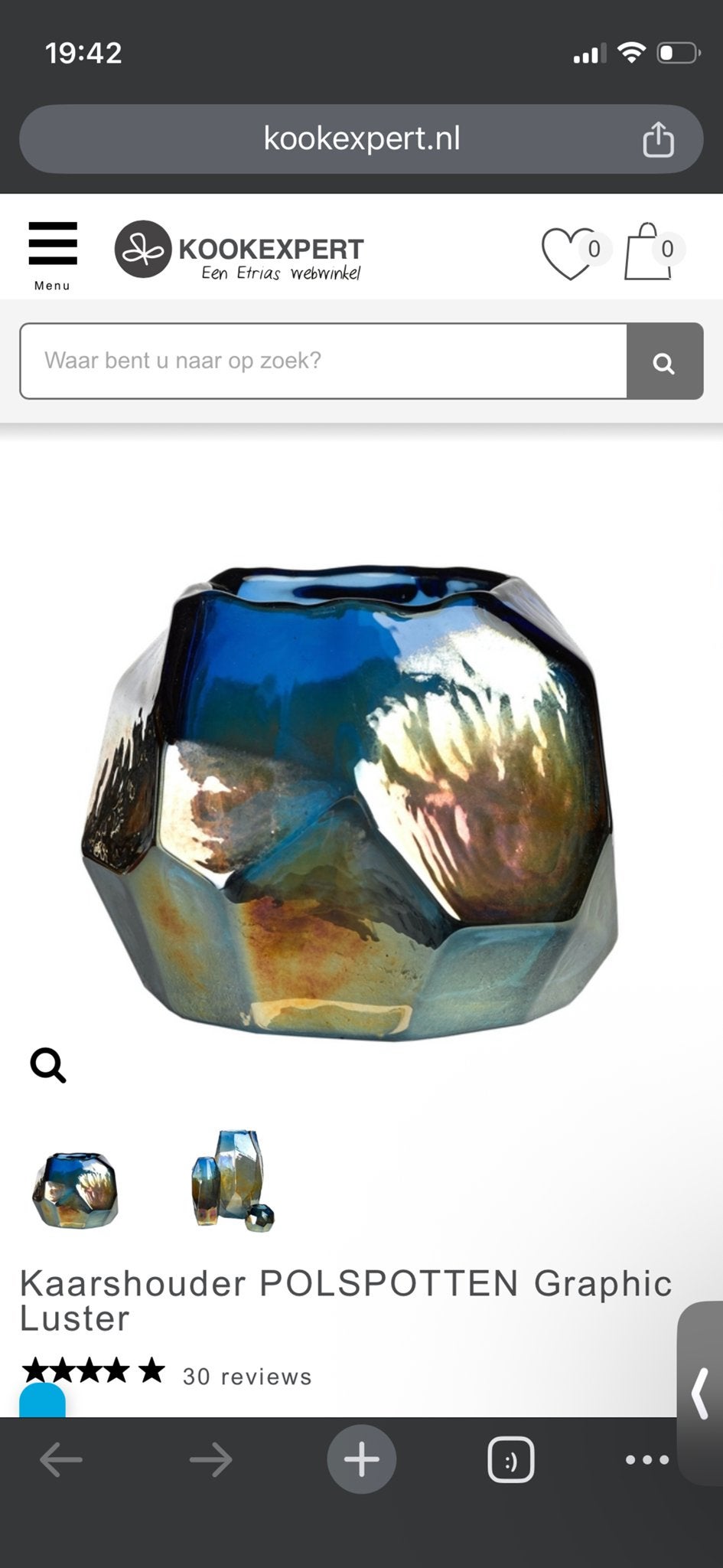 POLSPOTTEN Graphic Luster Kaarshouder waxinelicht houder, Overige merken, Nieuw, Glas, Kandelaar