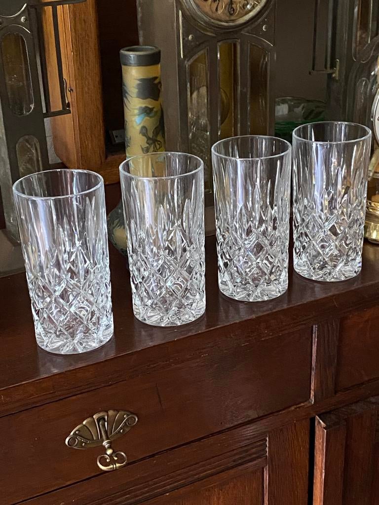 Set van 4 Nachtmann Noblesse longdrink glazen (375 ml), Antiek en Kunst, Antiek | Glas en Kristal, Ophalen of Verzenden