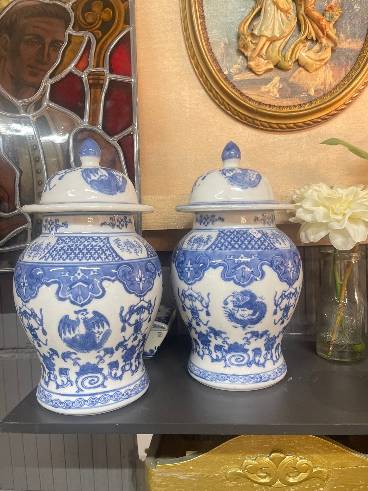 Set van 2 Delftsblauwe gemberpotten met deksel, Ophalen of Verzenden