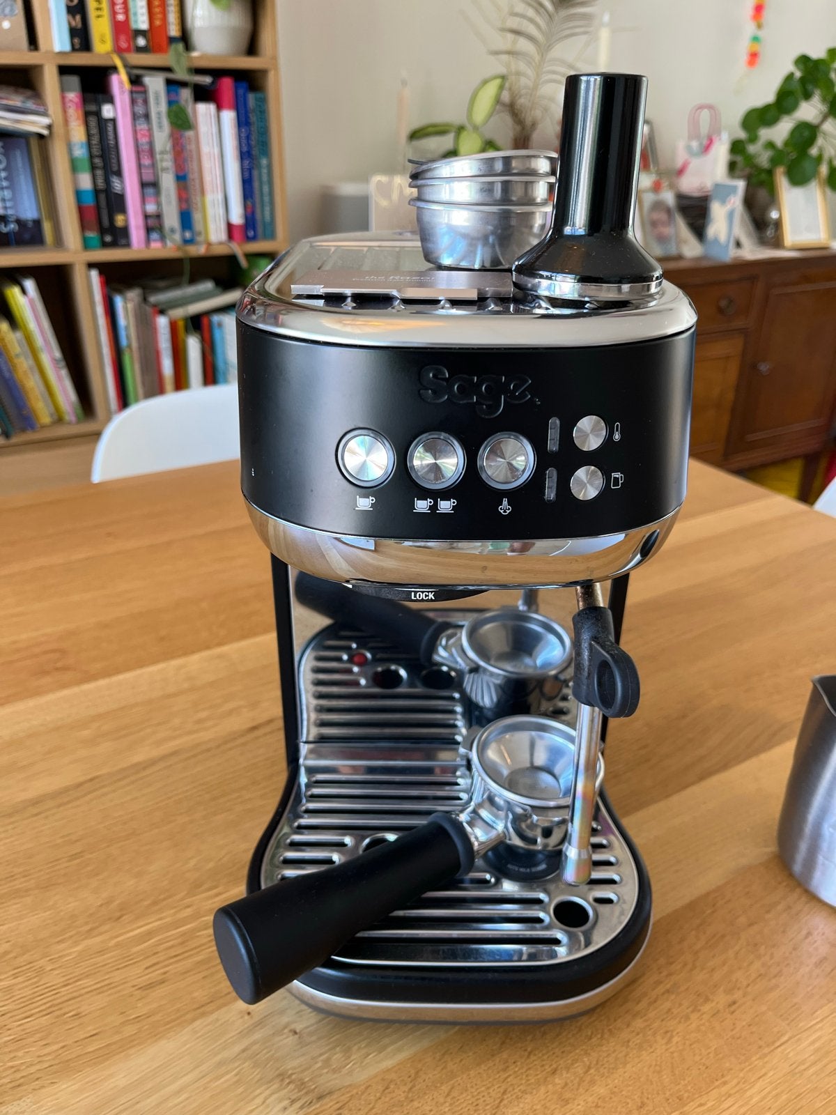 Sage Bambino Plus Espressomachine, Witgoed en Apparatuur, Ophalen, Gebruikt, Espresso apparaat, Gemalen koffie
