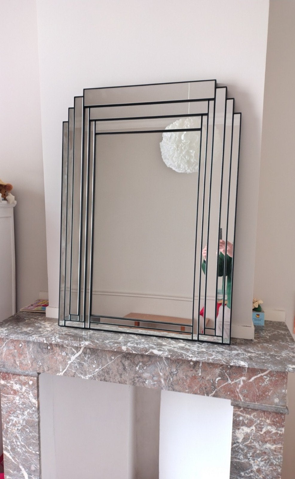 originele Art Deco Deknudt spiegel uit België, Ophalen, Rechthoekig, Minder dan 100 cm