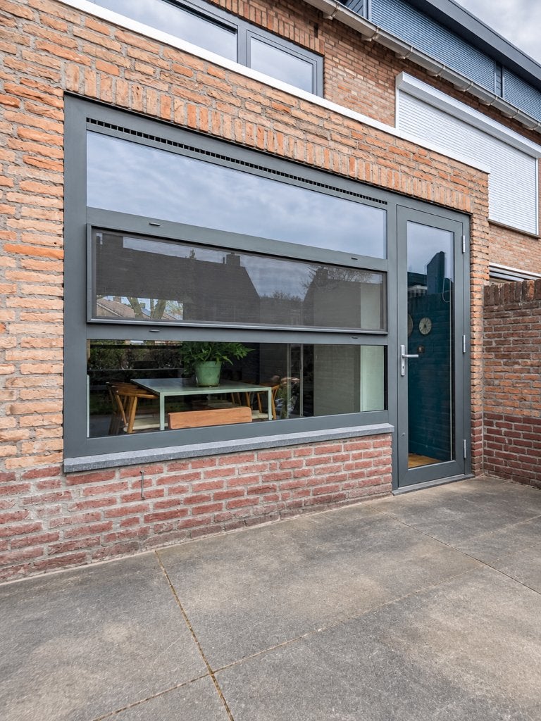 Aluminium kozijn HR++ Glas, 290x246,5 cm RAL 7022, Ophalen, Gebruikt, Aluminium, Inclusief glas