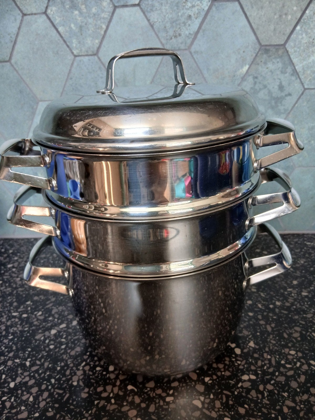 Stoompan set, Huis en Inrichting, Keuken | Potten en Pannen, Ophalen of Verzenden, Rvs