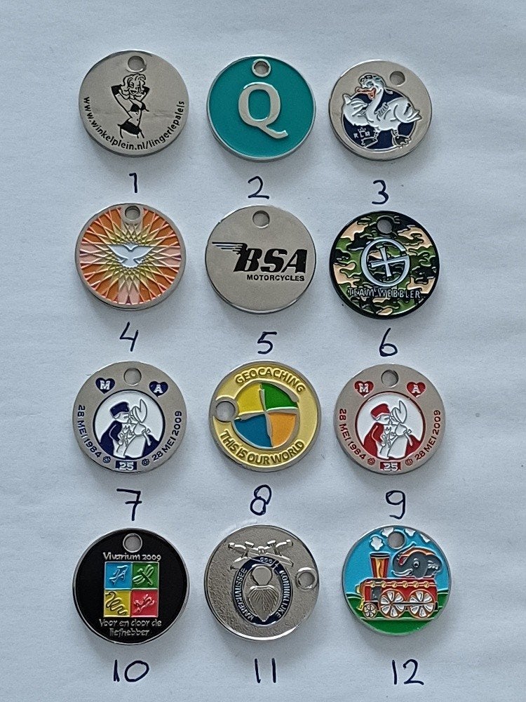 12 losse winkelwagenmuntjes winkelwagenmunten 1,50 Euro p/s, Ophalen of Verzenden