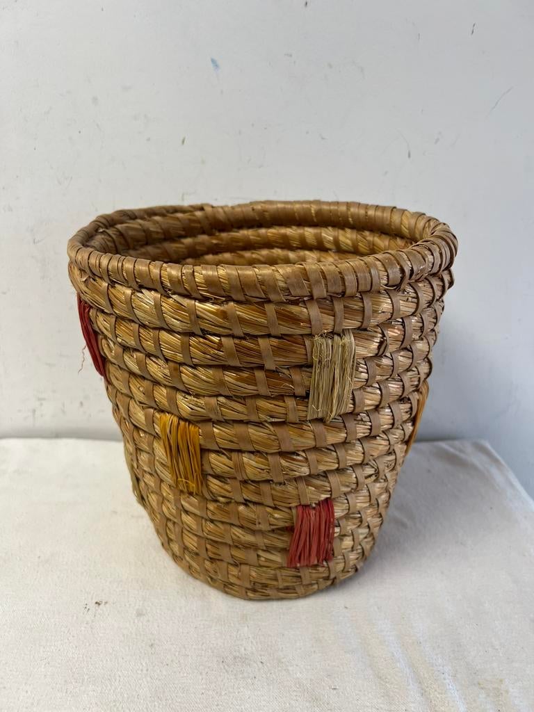 Te Koop : Vintage Plantenmand Mand Jaren 70 Riet Rotan, Huis en Inrichting, Woonaccessoires | Schalen en Manden, Ophalen of Verzenden