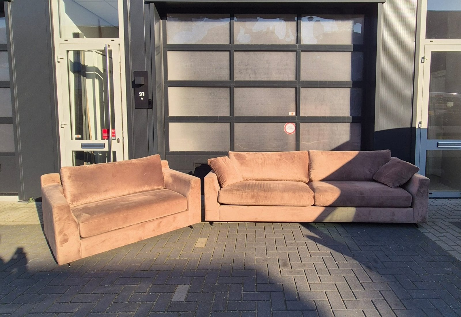Luxe comfortabele velvet bank, Ophalen, Zo goed als nieuw, 75 tot 100 cm, Vierpersoons of meer