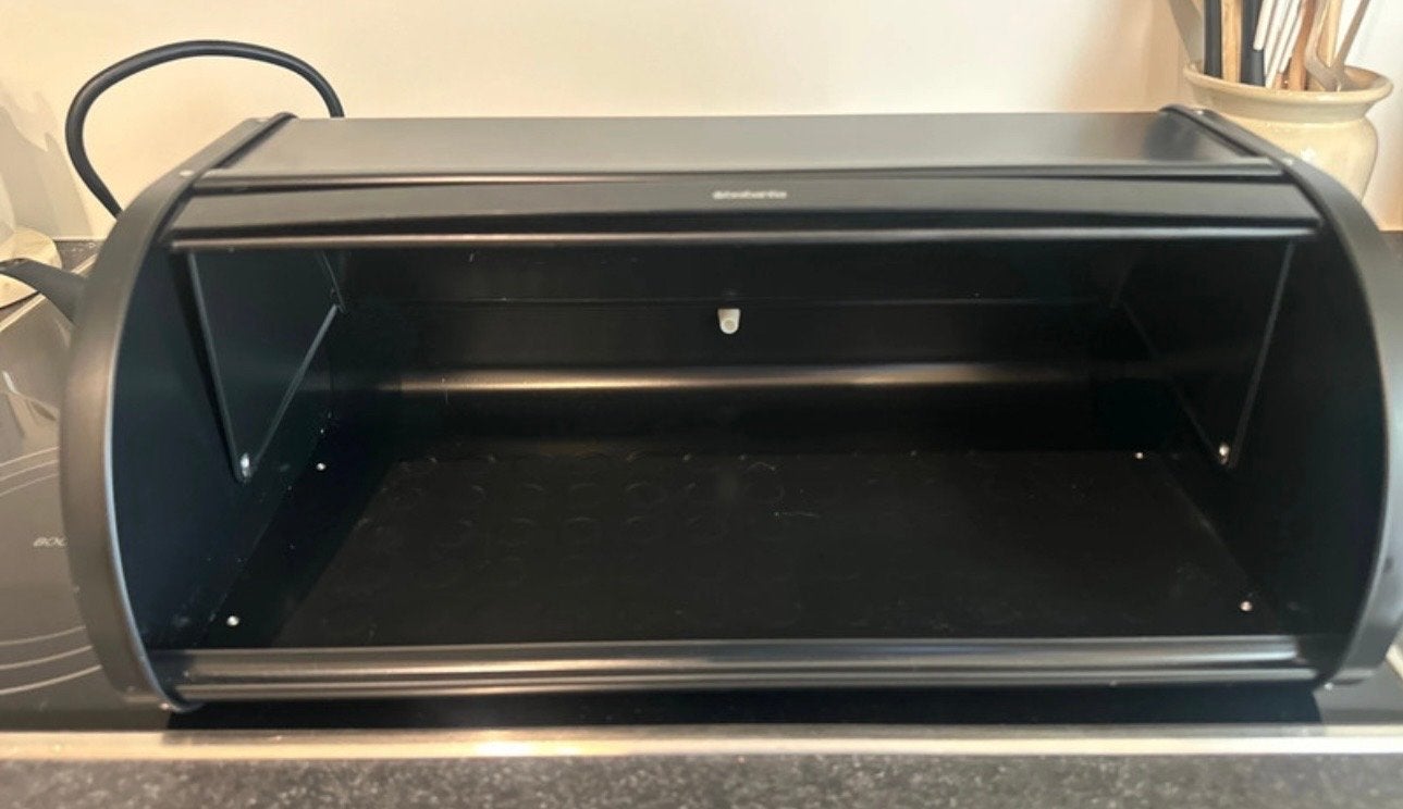Brabantia Broodtrommel met Schuifdeksel - Zwart, Brabantia, Ophalen of Verzenden, Zo goed als nieuw, Broodtrommel
