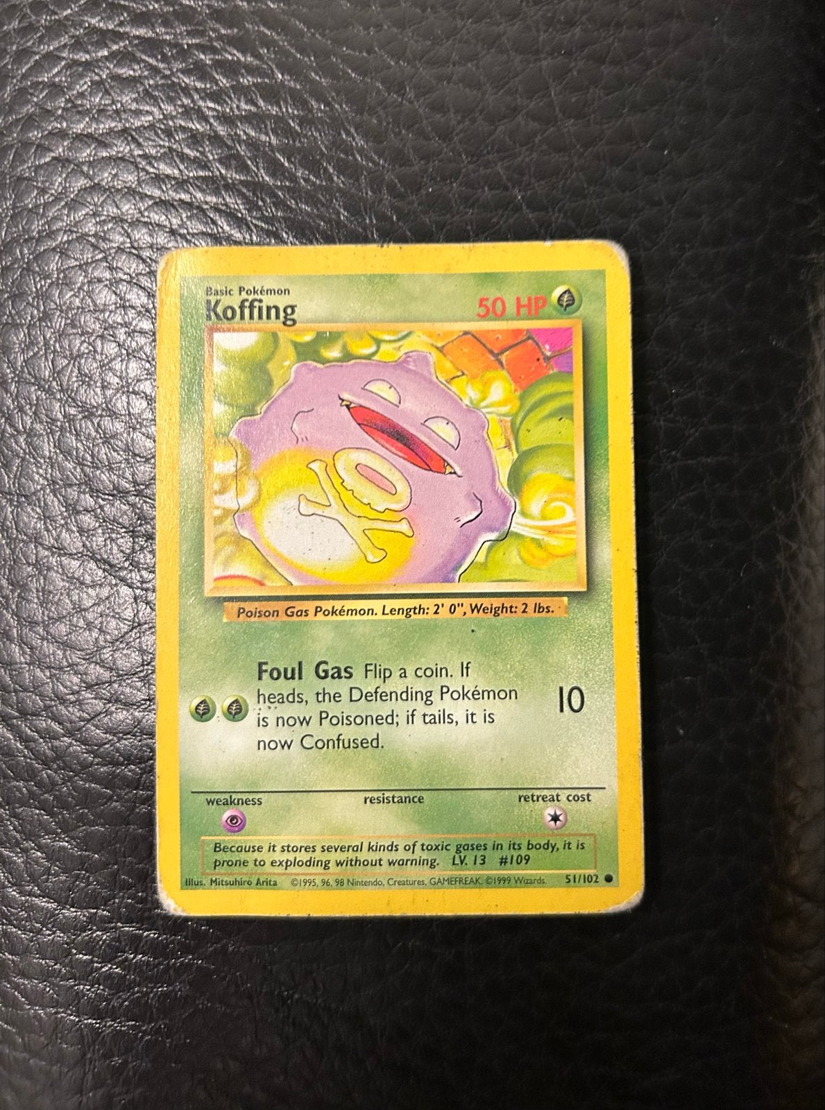 Pokémon Kaart Koffing 50 HP - Basis Pokémon, Ophalen of Verzenden, Gebruikt, Losse kaart