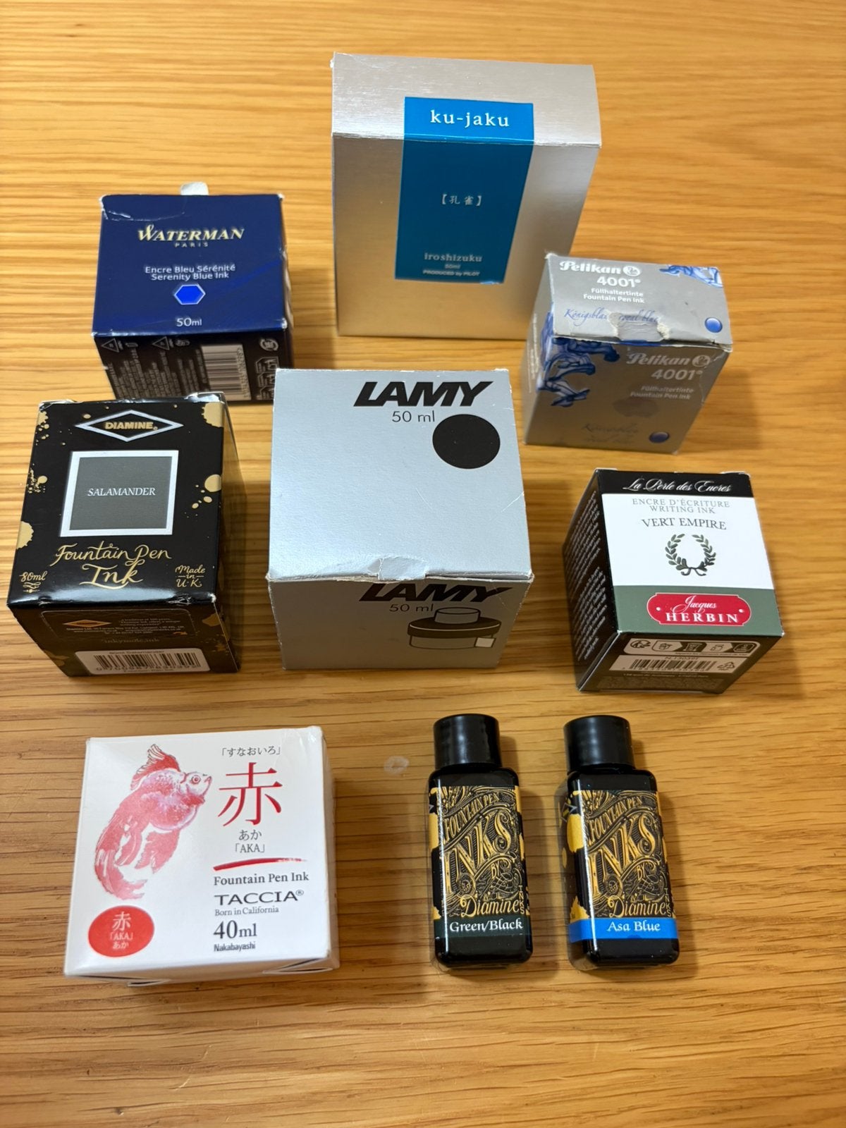 9 vulpen inkten Pilot, Lamy, Herbin, Waterman, Diamine, etc, Ophalen of Verzenden, Zo goed als nieuw