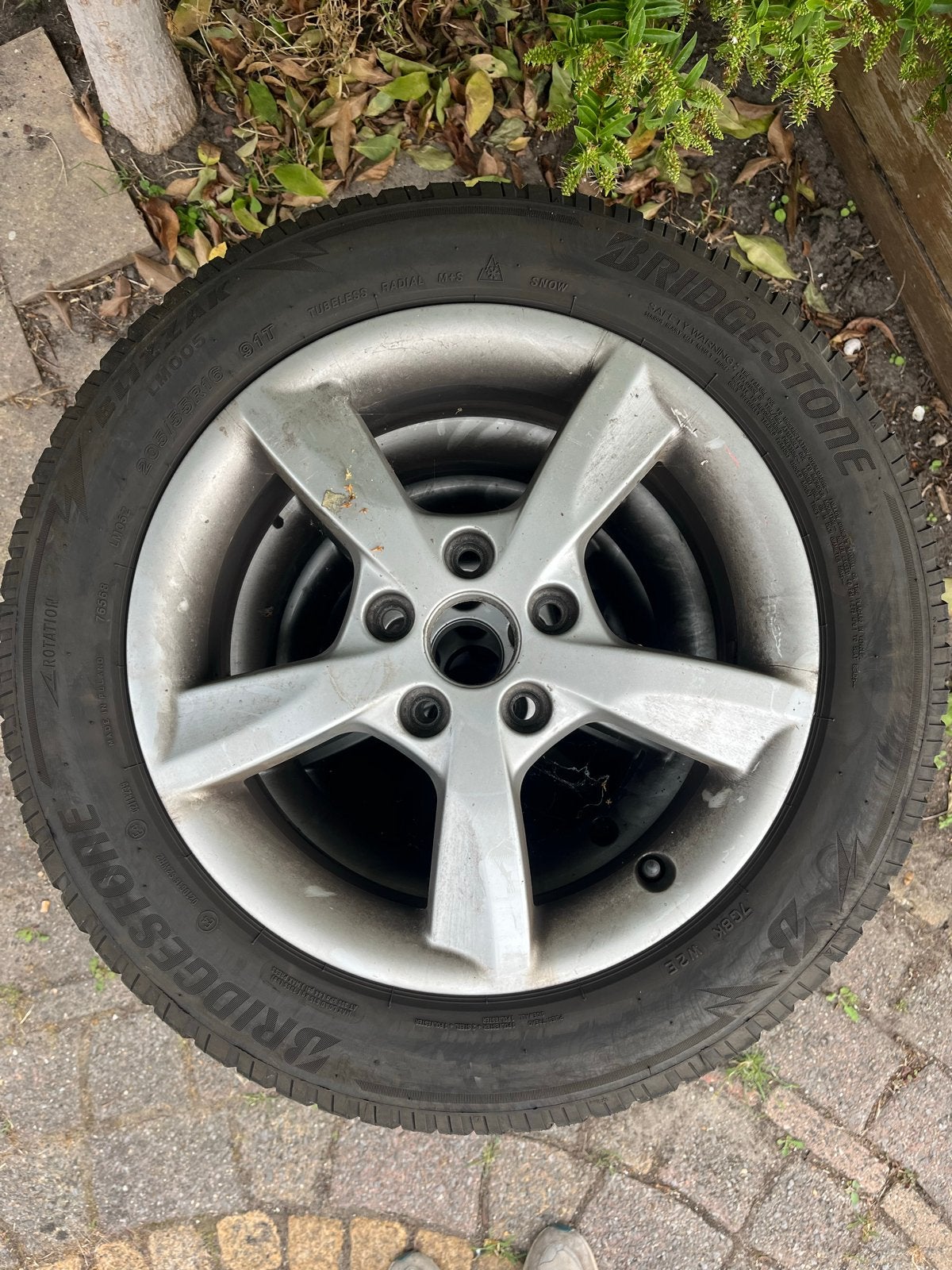 Audi A3 velgen met winterbanden 205/55R16, Ophalen, Gebruikt