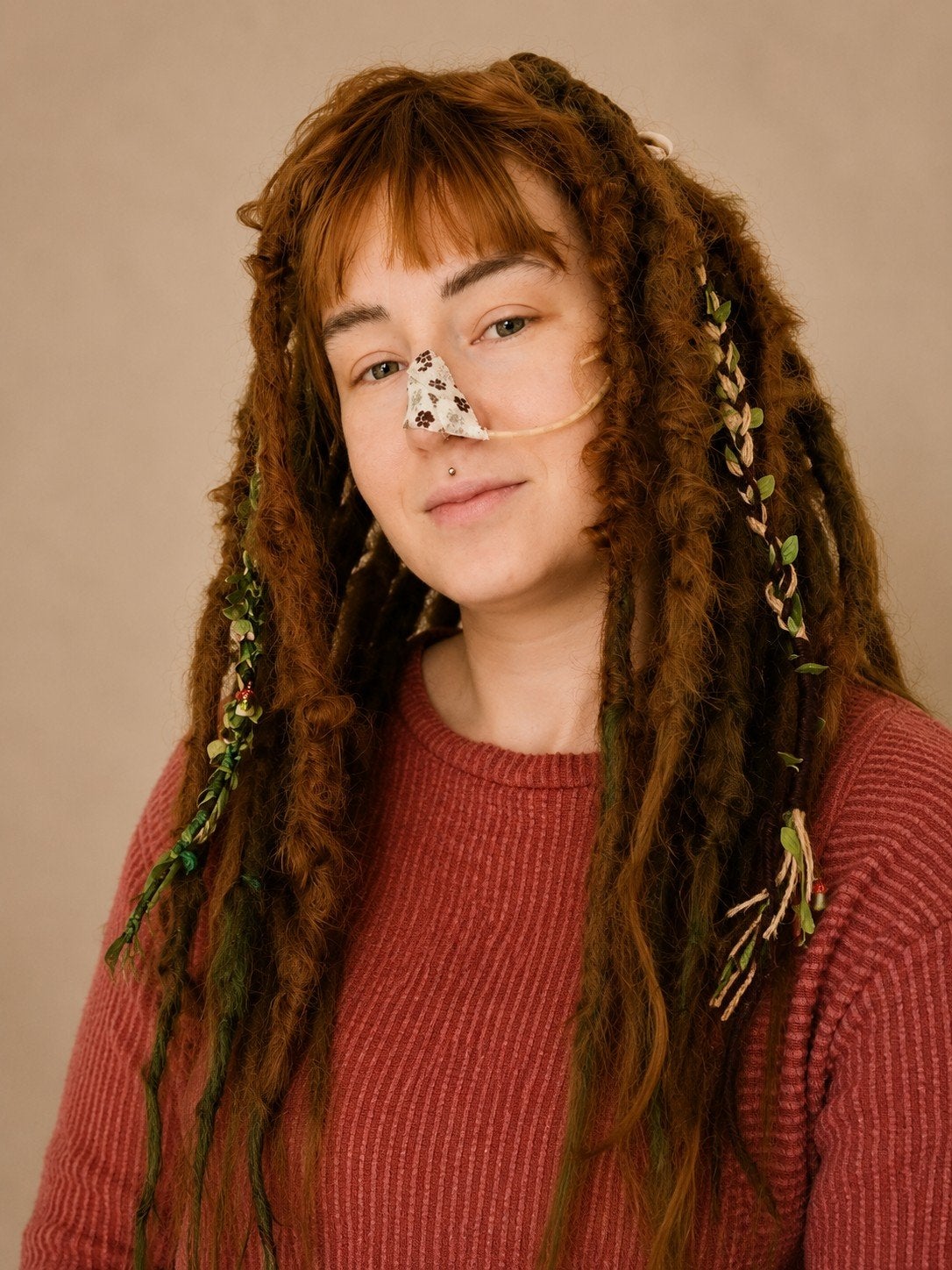 Bruin groen nature forest fairy dreadlock pruik, Ophalen of Verzenden, Nieuw, Pruik of Haarverlenging