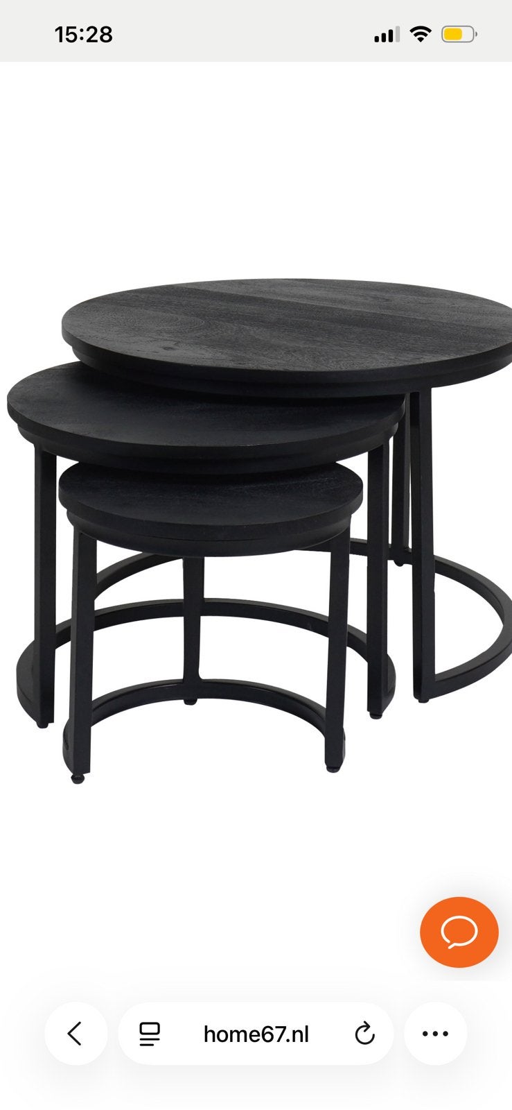 3delige tafel set, Huis en Inrichting, Tafels | Salontafels, Ophalen, Zo goed als nieuw, Rond, 50 tot 100 cm