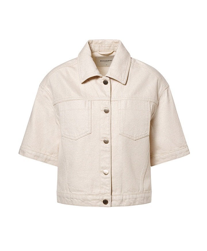 Nieuw BEAUMONT jasje met glans - Maat 36 (valt als M), Maat 38/40 (M), Beige, BEAUMONT, Nieuw