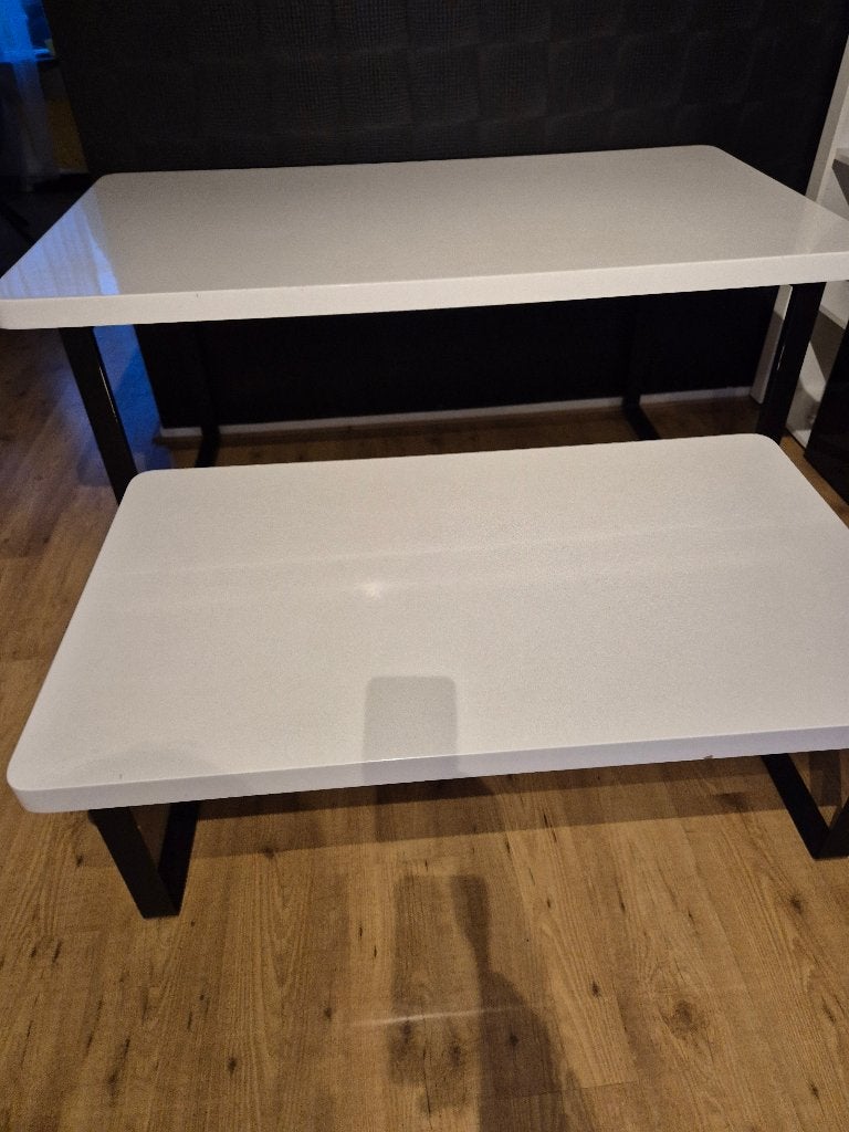 Eettafel en salontafel hoogglans gratis, Ophalen, Gebruikt, 50 tot 100 cm, 150 tot 200 cm