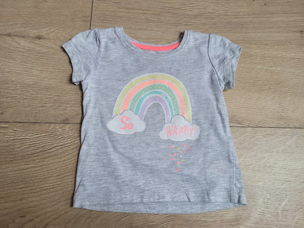 YOUNG DIMENSION grijs T-shirt met opdruk maat 80 ~ TH2082, Gebruikt, Ophalen of Verzenden, Young Dimension, Jongetje