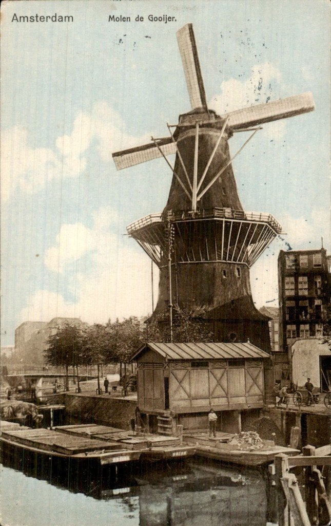 Amsterdam - Molen de Gooijer - Windmolen, Ophalen of Verzenden, Voor 1920, Gelopen, Noord-Holland