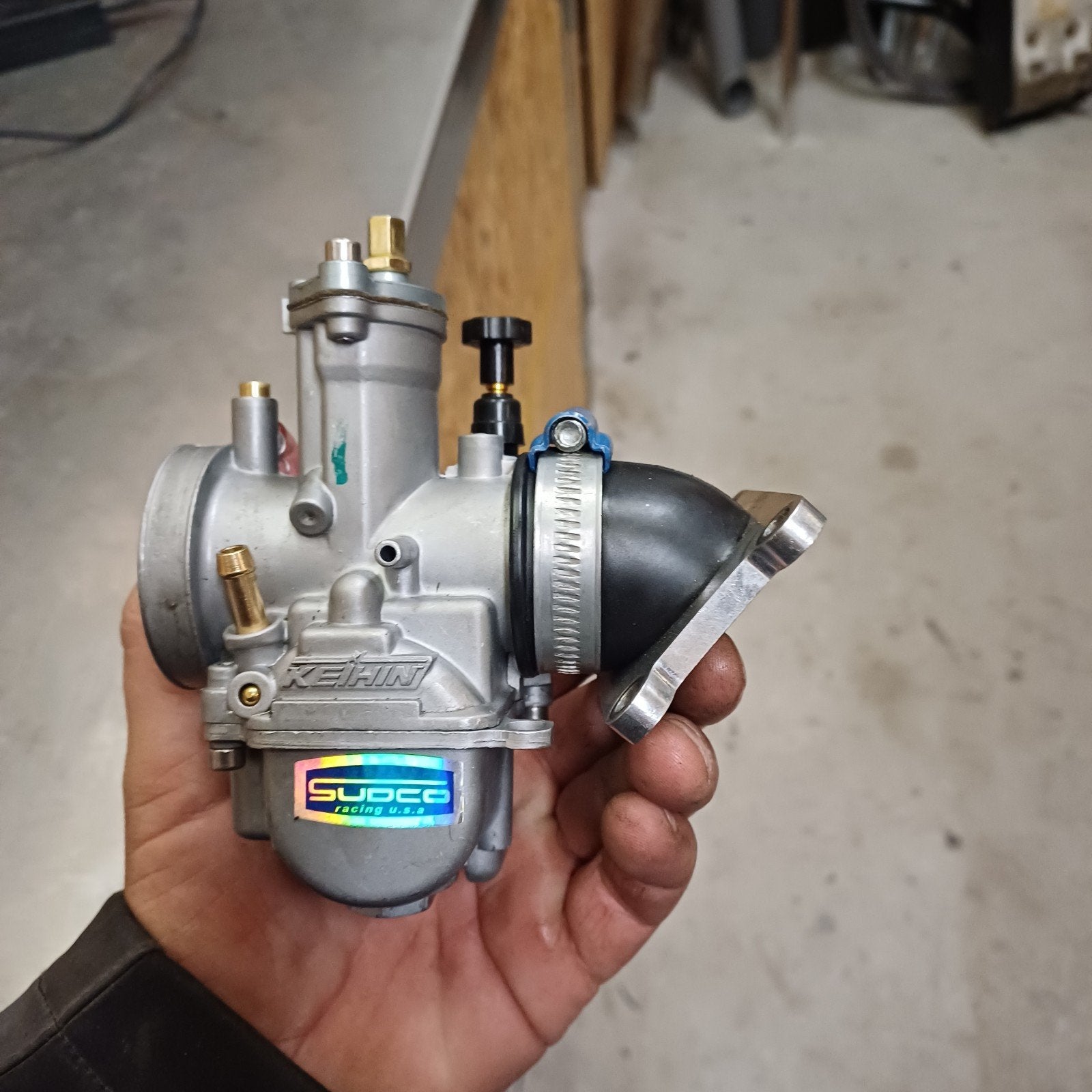 keihin 21mm pwk vlakschuif met draaibaarspruitstuk honda mb, Fietsen en Brommers, Ophalen of Verzenden, Zo goed als nieuw, Carburateur