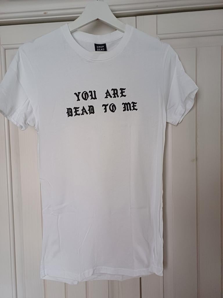 Drop dead t-shirt, Ophalen of Verzenden, Zo goed als nieuw, Maat 34 (XS) of kleiner, Korte mouw