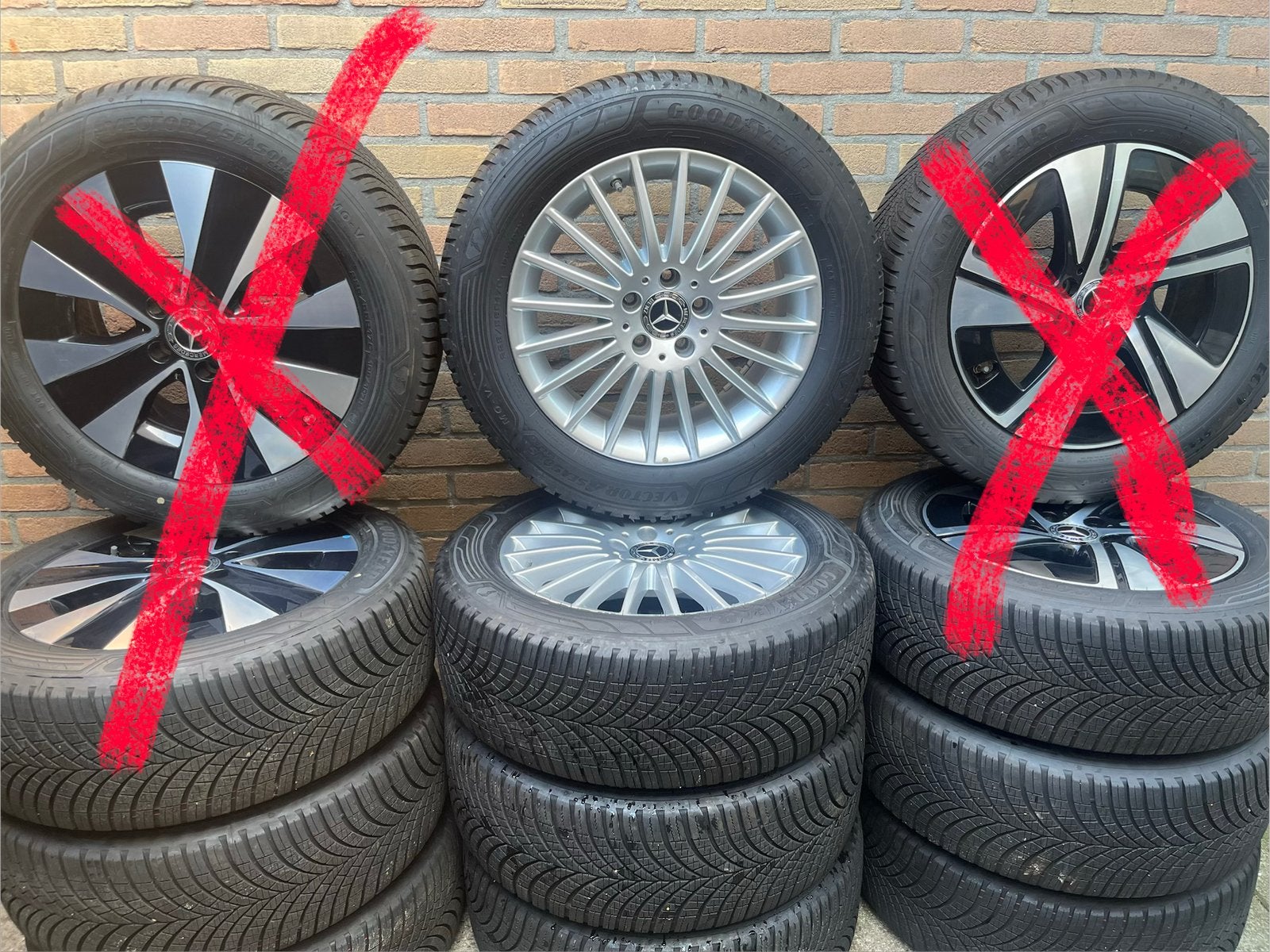 NIEUWE 17” orig Mercedes Vito V-klasse EQV 4 season set TPMS, Auto-onderdelen, Banden en Velgen, Bestelwagen, Banden en Velgen