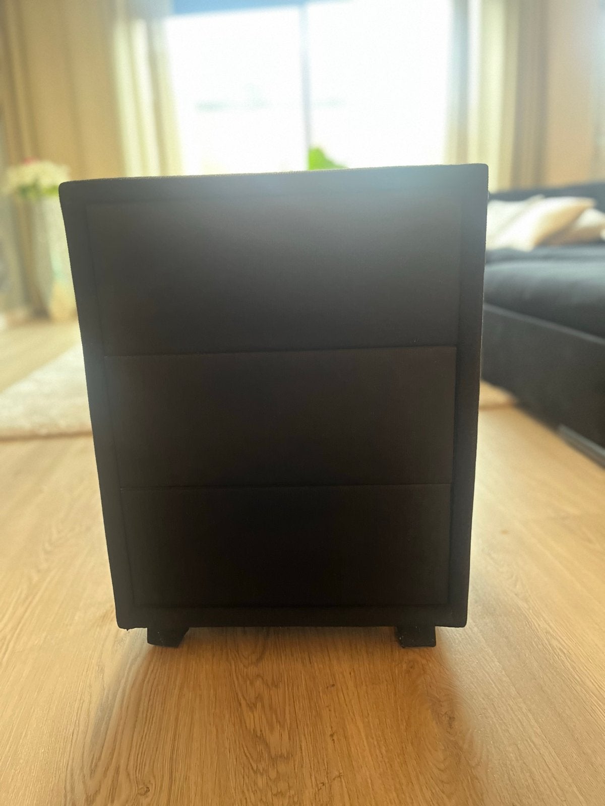 Zwarte ladekast met 3 laden - Compact en stijlvol, Huis en Inrichting, Ophalen, Overige materialen, Minder dan 50 cm, Gebruikt