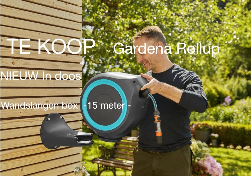 GARDENA Rollup S Wandslangenbox - 15 Meter - Ø 11 mm, Ophalen, Nieuw, Tuinslanghaspel