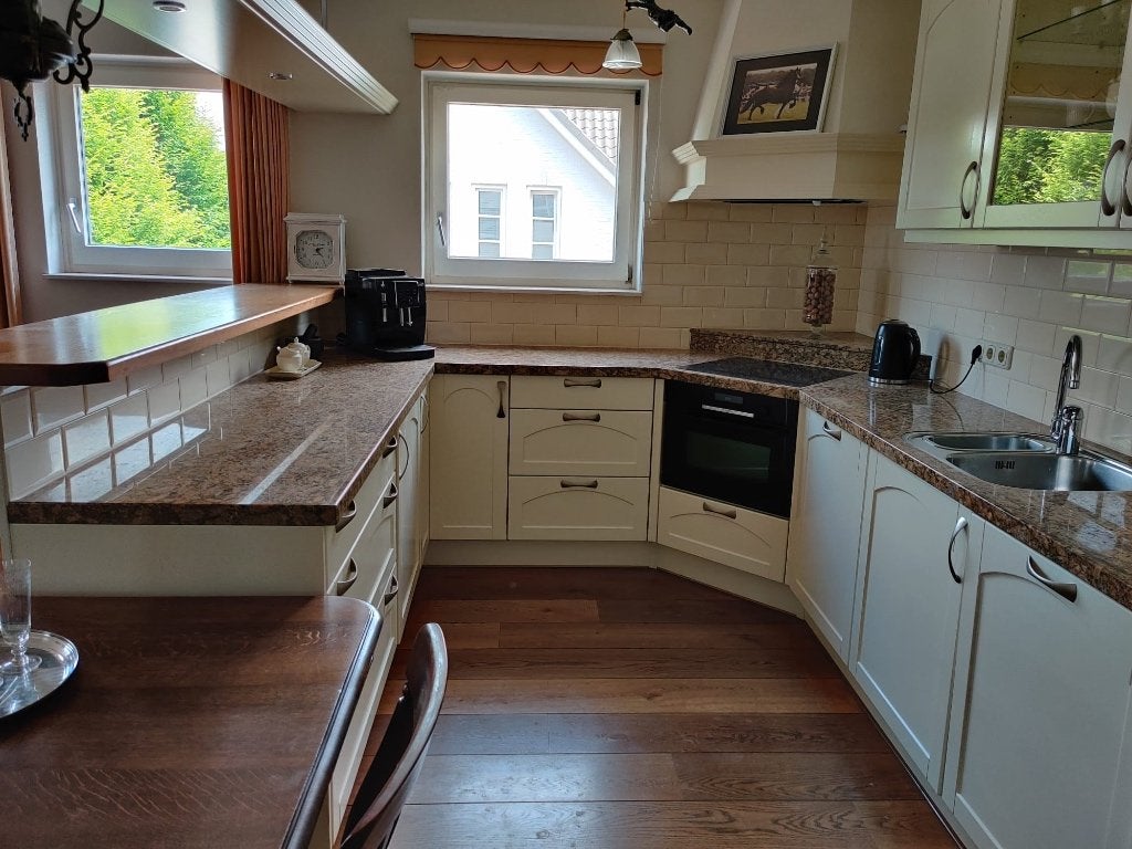 Ruime U-keuken met granieten blad + Bosch/Siemens app, Ophalen, Gebruikt, U-keuken, Graniet of Steen