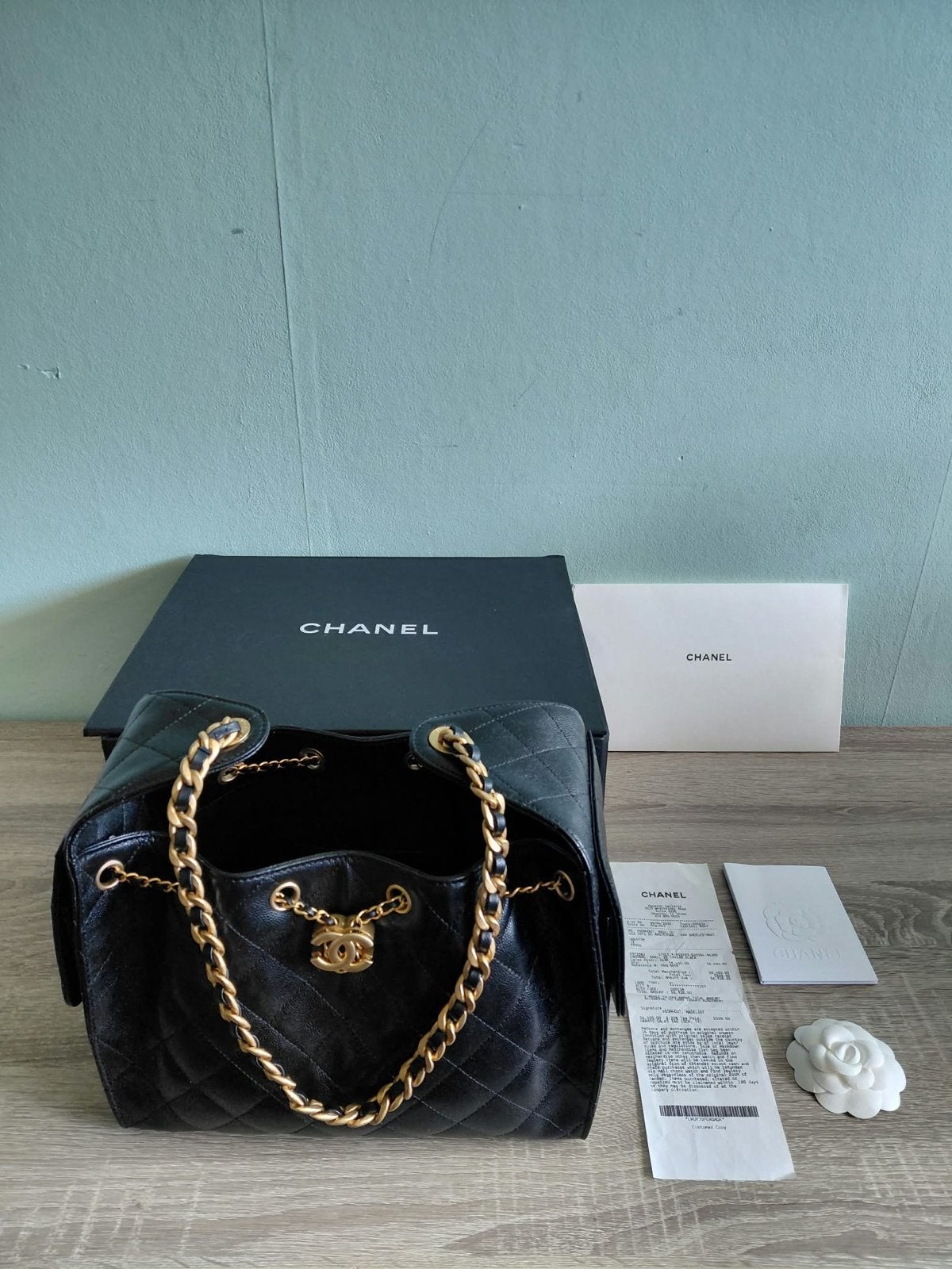 Chanel 25 Caviar Zwart Leren Schoudertas, Ophalen of Verzenden, Zo goed als nieuw, Zwart, Schoudertasje
