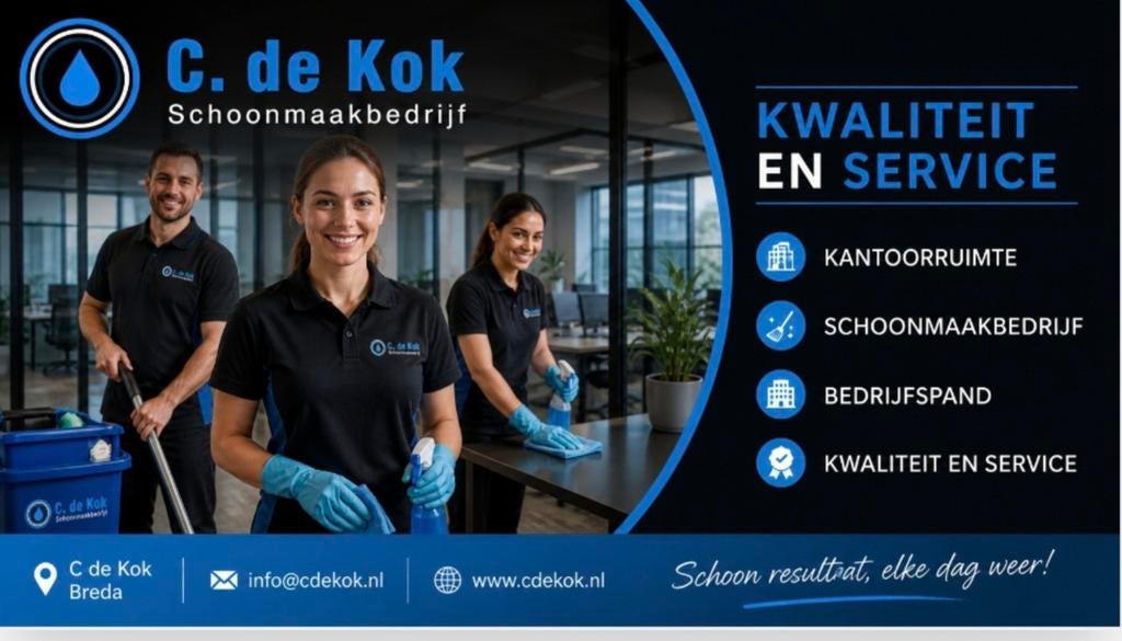 Schoonmaakbedrijf C de Kok. breda., Diensten en Vakmensen, Schoonmakers en Glazenwassers
