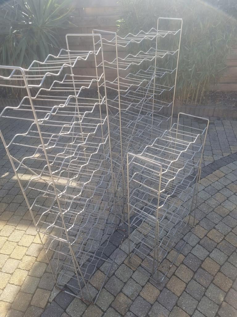Set van 3 metalen wijnrekken/ 2 maten, Ophalen, Metaal, Minder dan 50 cm, Minder dan 5 flessen