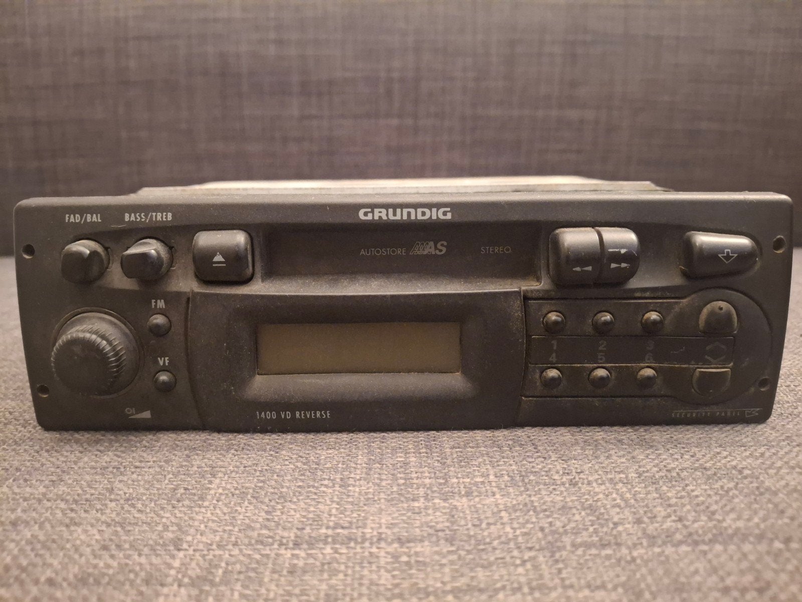 Grundig 1400 VD Reverse Autoradio - Vintage Cassettespeler, Ophalen of Verzenden, Gebruikt