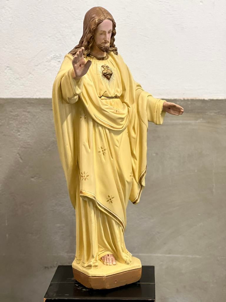 Groot antiek jezus beeld 66 cm, Antiek en Kunst, Ophalen