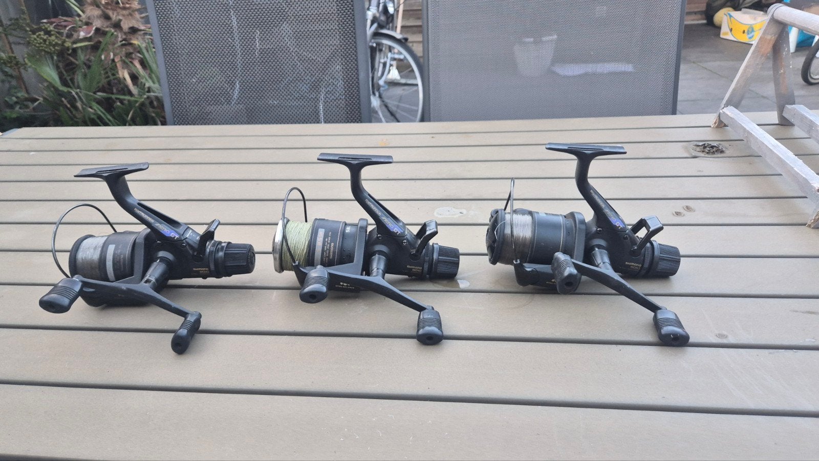 3x SHIMANO 8010 BAITRUNNER – OLD SCHOOL KLASSIEKERS, Ophalen of Verzenden, Gebruikt, Molen