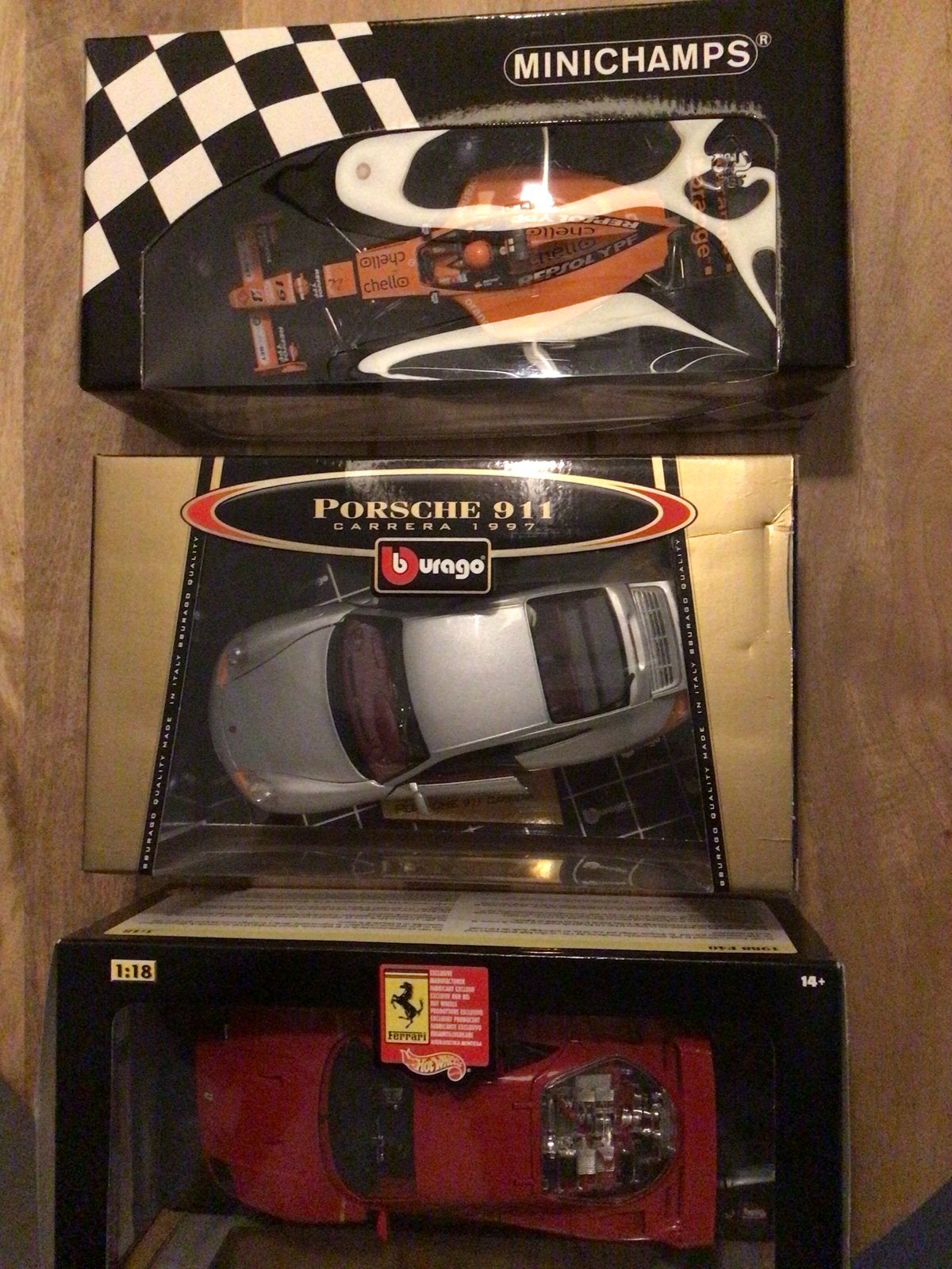Set van 3 modelauto's: Minichamps, Bburago, Hot Wheels, Ophalen of Verzenden, Nieuw, Auto, Overige merken