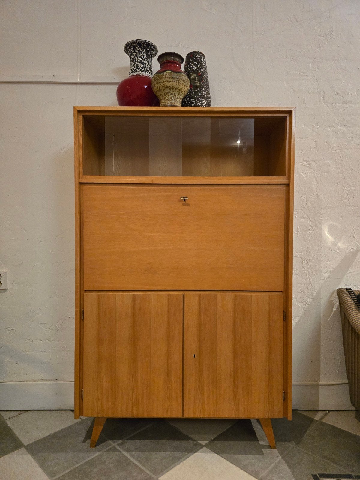Vintage Musterring-Möbel Secretaire met Vitrinekast, Antiek en Kunst, Antiek | Meubels | Kasten, Ophalen