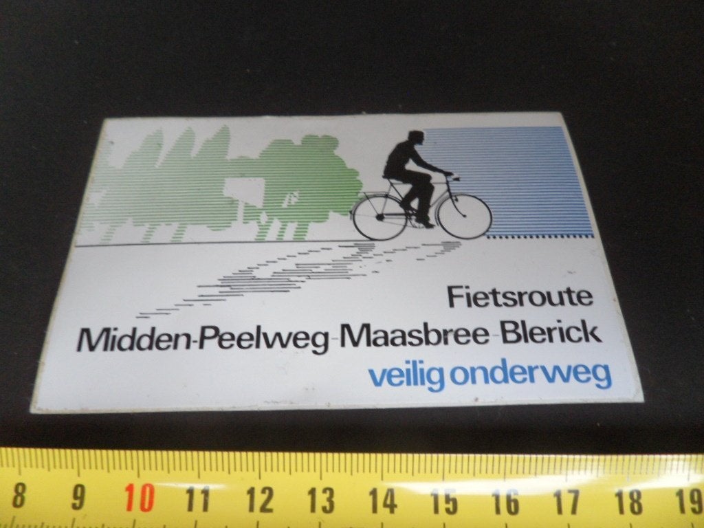 sticker fiets route midden-peelweg - maasbree - blerick, Ophalen of Verzenden, Zo goed als nieuw