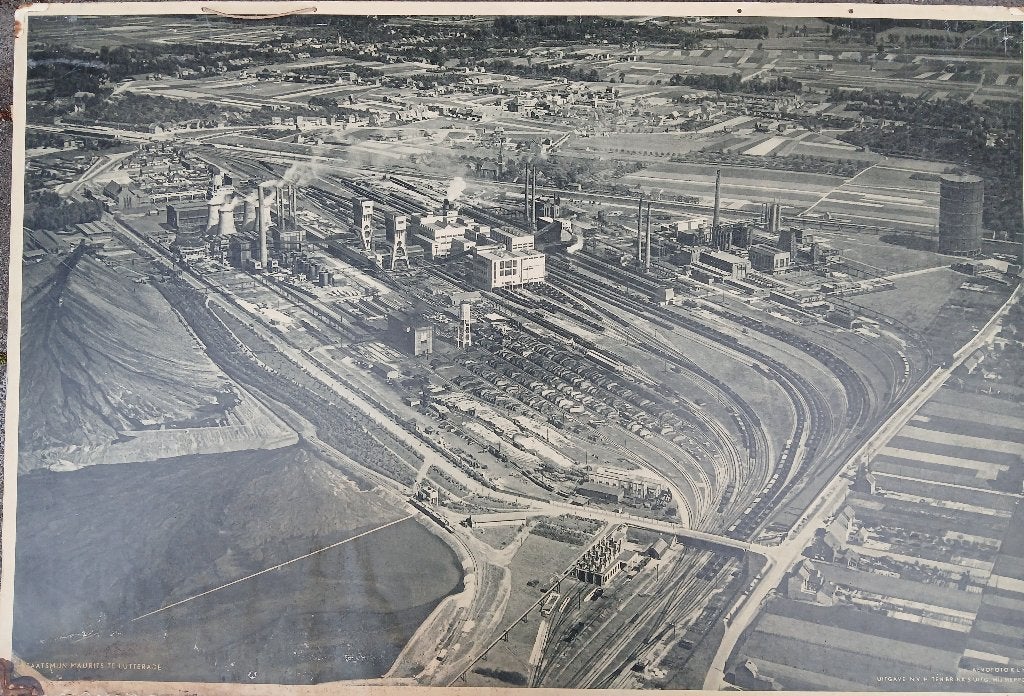 Schoolplaat Staatsmijn Maurits te Lutterade 1950 Uitg. Brink, Ophalen of Verzenden, Natuur en Biologie
