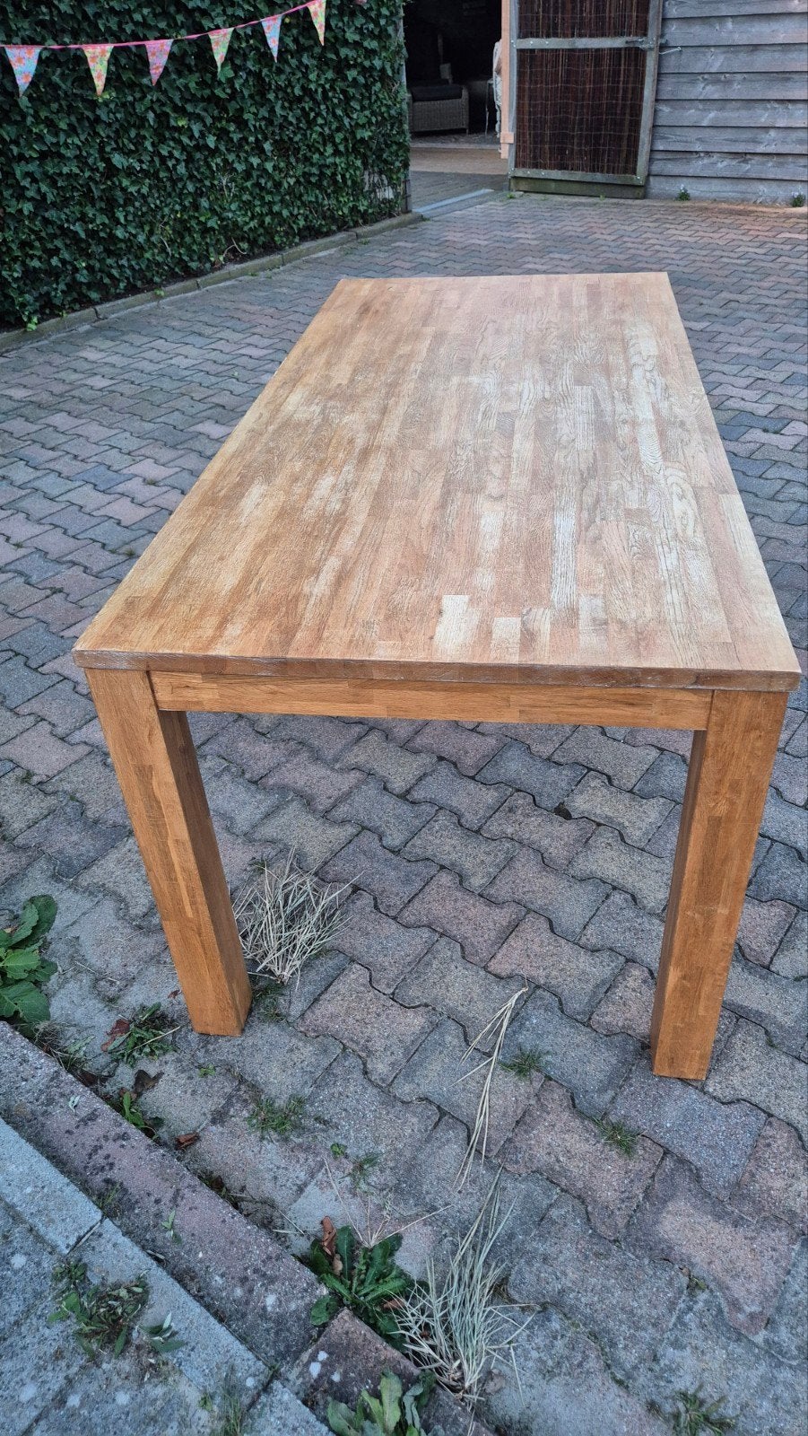 Eiken tafel 85cm x 180cm, Ophalen, Gebruikt, Eikenhout, 50 tot 100 cm