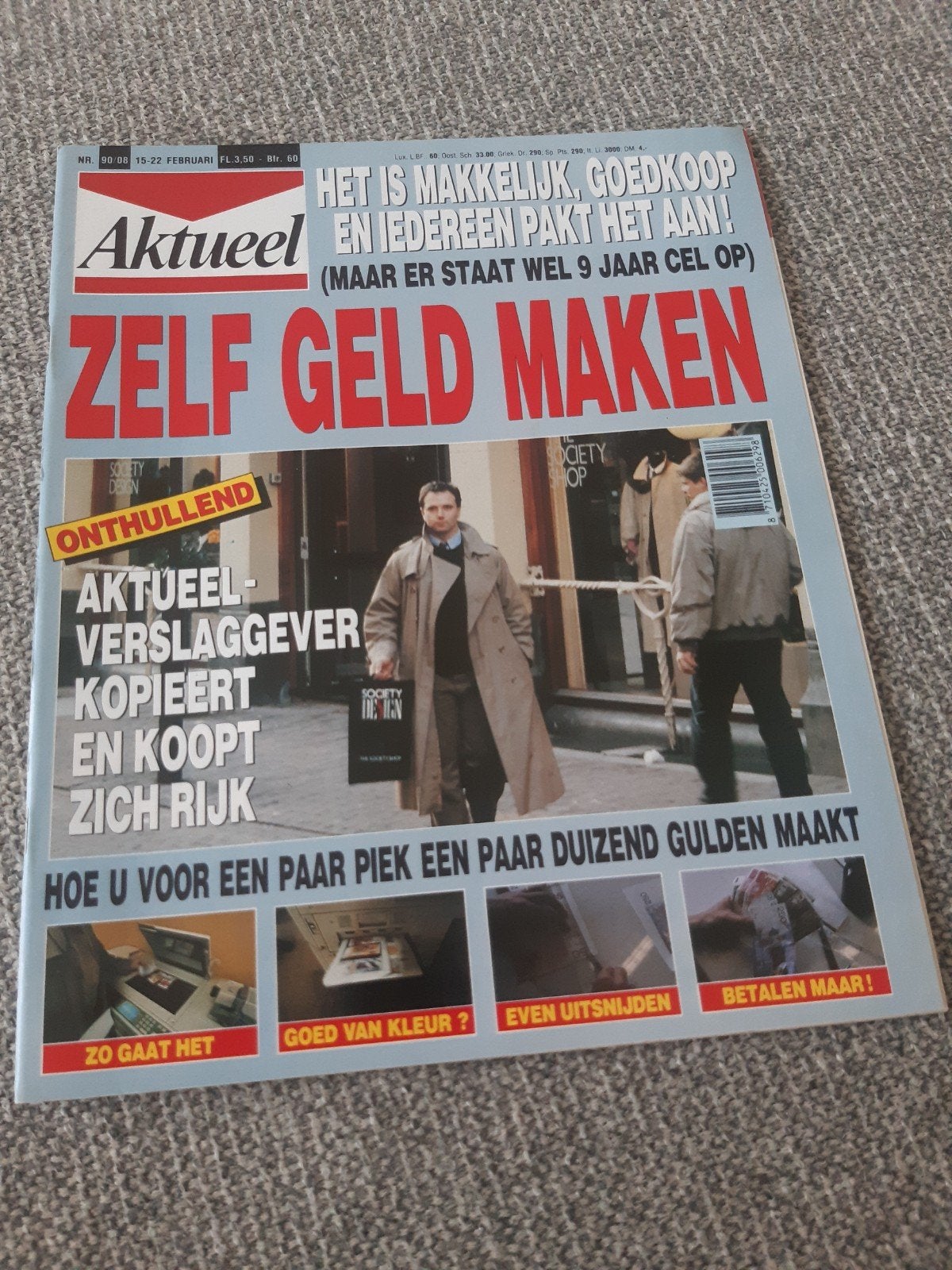 8.Aktueel 1990. Zelf geld maken. Bart Veldkamp. Ronald Koema, Verzamelen, Verzenden, 1980 tot heden, Tijdschrift