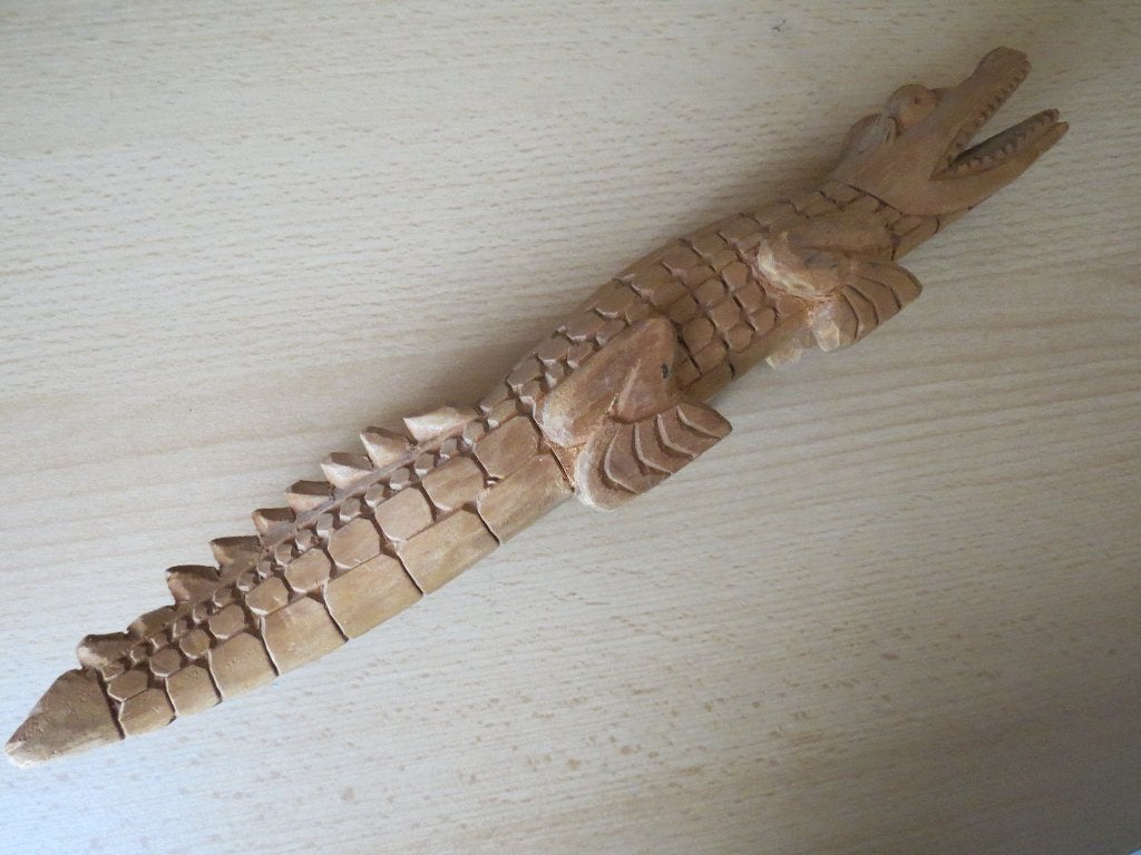 Krokodil, Hout, Gesneden, Papoea-Nieuw-Guinea, Ophalen of Verzenden