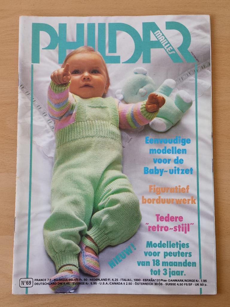 Phildar Mailles - Babymode nr.69 -1979 - breien en haken, Gebruikt, Breien of Haken, Ophalen of Verzenden, Nvt