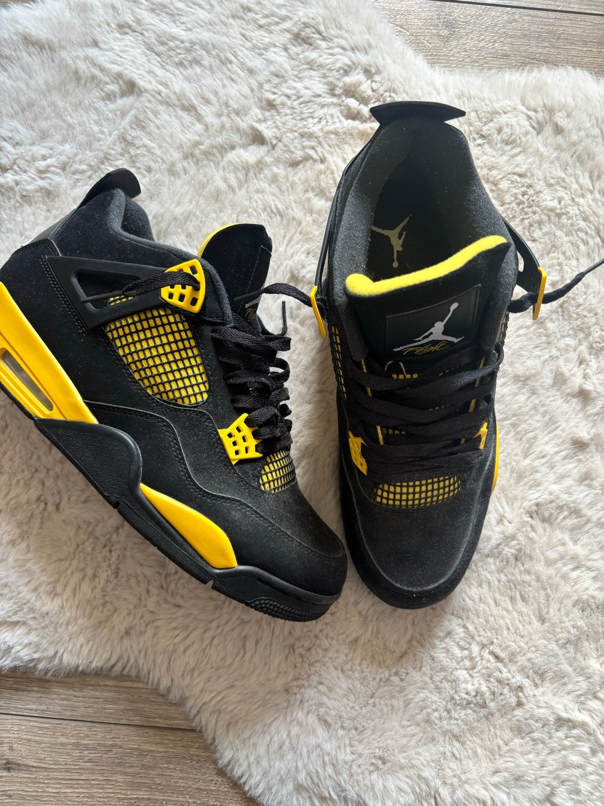 Jordan 4 Yellow Thunder - Maat 46, Kleding | Heren, Schoenen, Ophalen of Verzenden, Zo goed als nieuw, Overige kleuren, Sneakers of Gympen