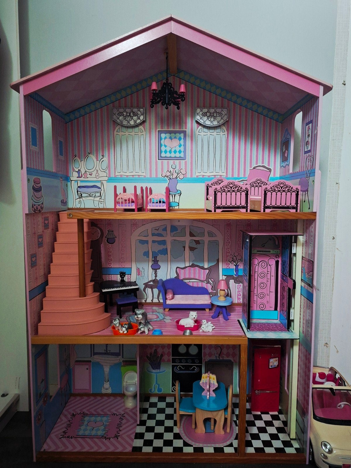 Barbie huis met lift, Ophalen, Gebruikt, Poppenhuis