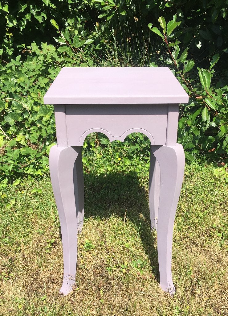 schattig brocante hoog tafeltje - bijzettafel - zie foto's, Ophalen, Minder dan 55 cm, Rond, Zo goed als nieuw