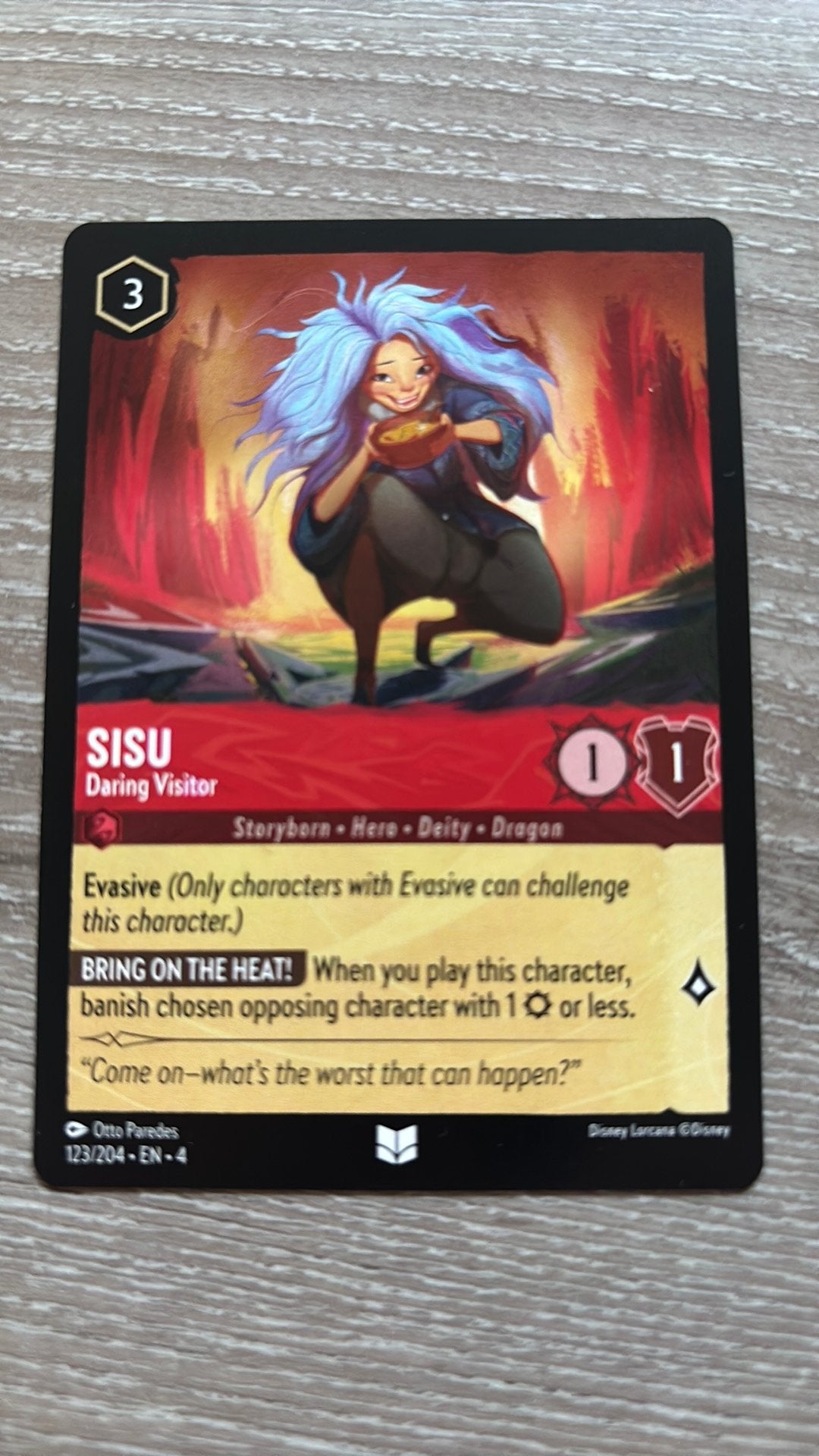 Disney Lorcana Sisu daring visitor 123-204 4URS nonfoil, Ophalen of Verzenden, Zo goed als nieuw
