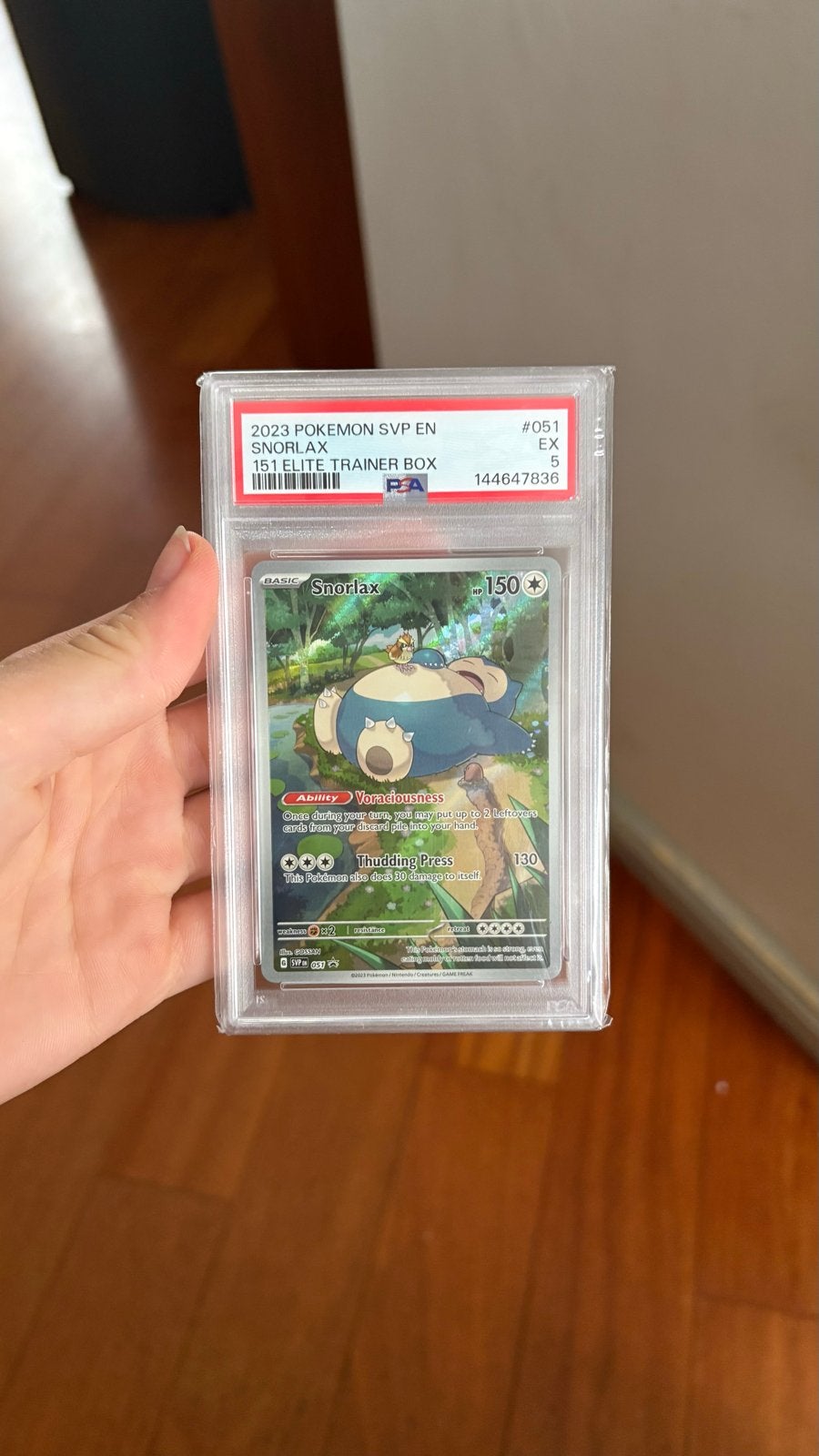 Snorlax 151 Promo 051 PSA 5 Pokémon Kaart, Ophalen of Verzenden, Gebruikt, Losse kaart