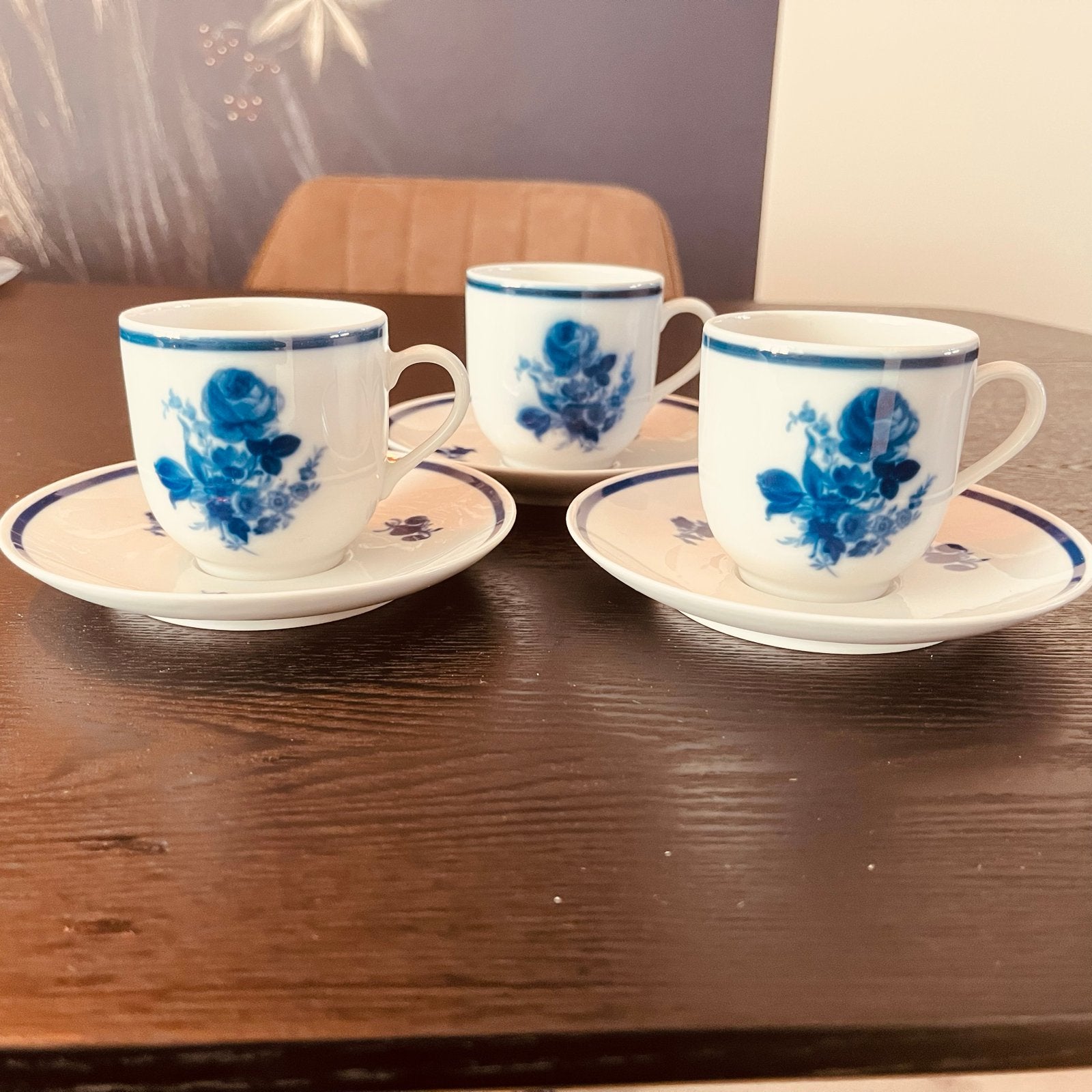 Set van 3 Winterling Bavaria Mokka Kopjes met Schotels, Ophalen of Verzenden