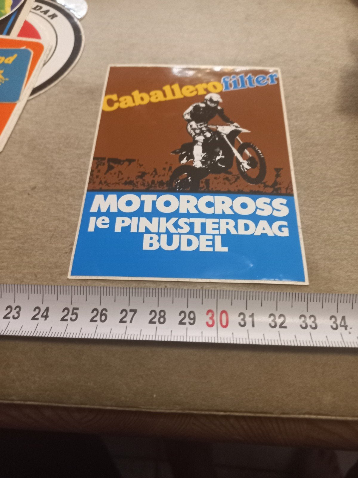 Vintage Caballero Filter Motorcross Sticker Budel, Verzamelen, Ophalen of Verzenden