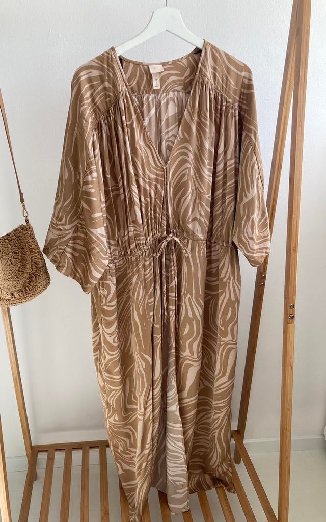 Elegante Kimono beachwear ‘lange blouse’ S (M) H&M anna, Kleding | Dames, H&M, Bruin, Ophalen of Verzenden, Zo goed als nieuw