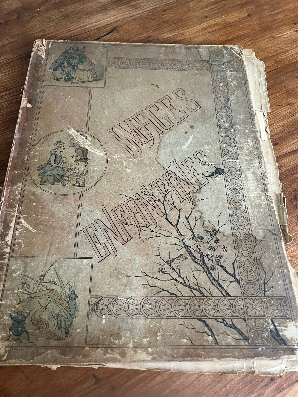 Zeldzaam antiek kinderboek: Images Enfantines (ca. 1890), Ophalen of Verzenden, Gelezen, Prentenboek