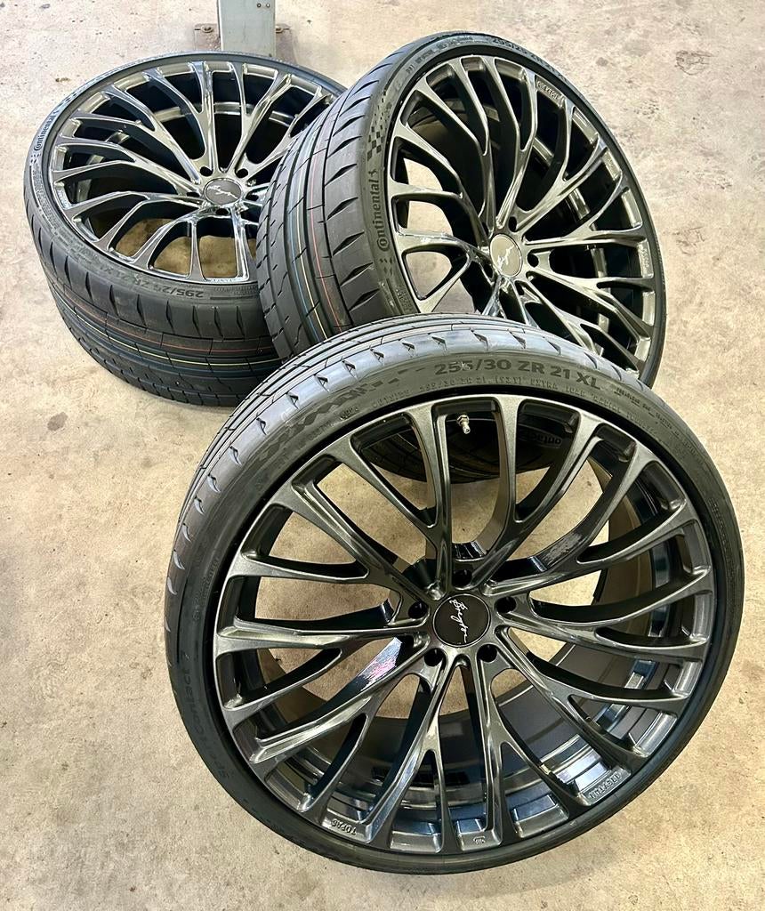 21 inch BREYTON TOPAS 5x112 BMW breedset M3 M4 M5 M8 G30 G31, Auto-onderdelen, Banden en Velgen, Ophalen, Gebruikt, 295 mm, Banden en Velgen